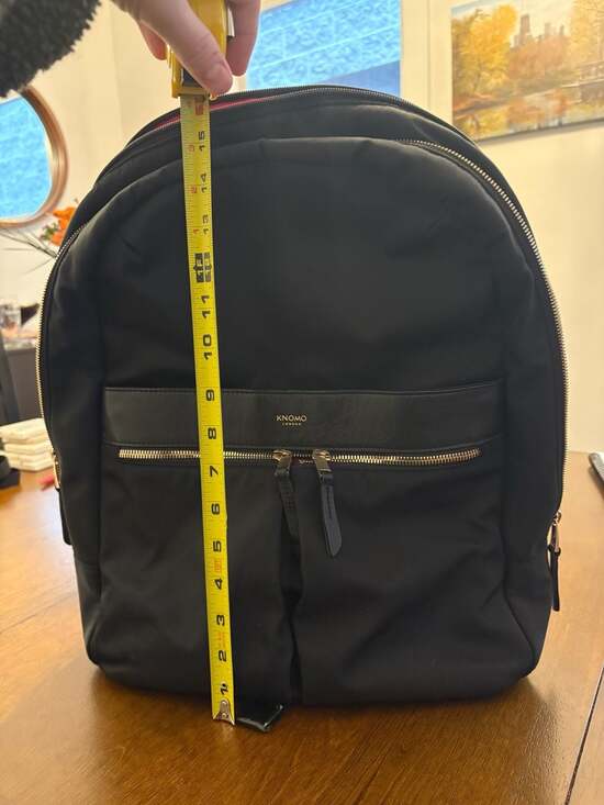 KNOMO London Beauchamp 14-Inch Laptop Backpack Black with Gold Hardware - Picture 6 of 6